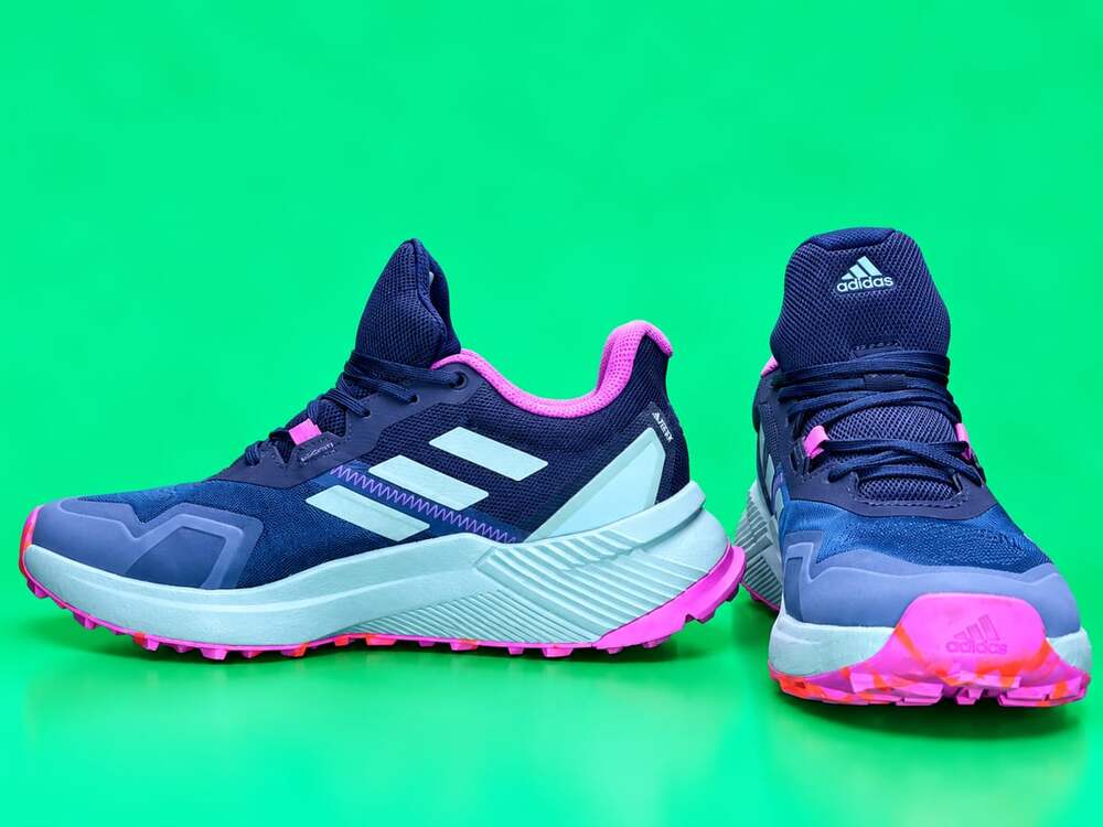 Adidas Terrex Soulstride Trail Running Shoes Blue Pink - Picture 2 of 5